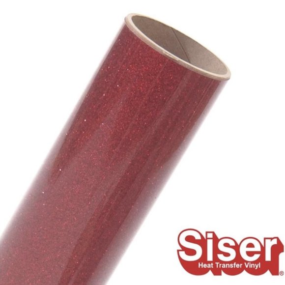 20" x 5 Feet Glitter Red Siser Easyweed HTV Heat Transfer Iron-On Vinyl - Picture 6 of 6
